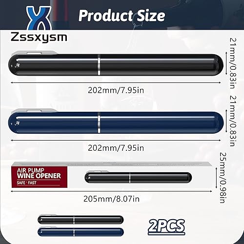 Zssxysm 2 Pièces Tire-Bouchon Pompe à Air 2-en-1 avec Coupe-Capsule, Ouvre-Bouteille à Pression d'air pour Bouteilles de Vin pour Maison, Restaurant, Fête, Cadeaux pour les Amateurs de Vin - Nail Gallerys