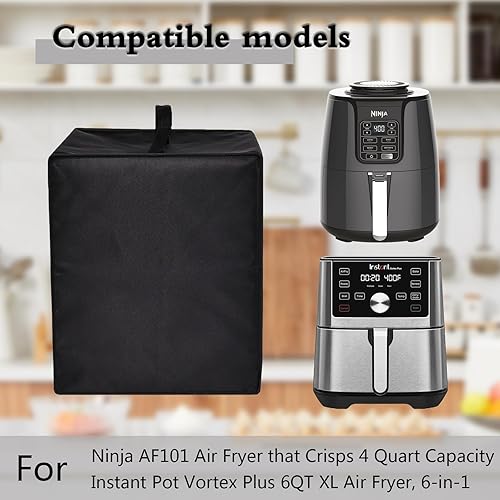 Amerbtech Housse pour friteuse à air résistante à la chaleur, Friteuse à air imperméable housse de protection pour NINJA Air Fryer, 3,8L, 4-en-1, Sans Huile, Frire à l'air AF100EU (Noir) - Nail Gallerys