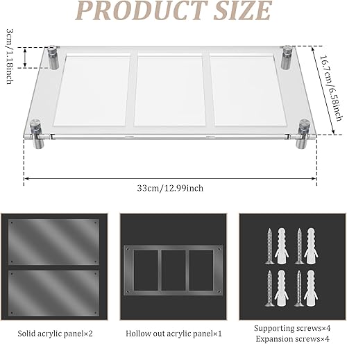 Cadre d'affichage Mural en Acrylique de 40,6 cm pour 3 Cartes, pour Cartes à Collectionner, Cartes classées PSA, Cartes de Sport, Cartes de Baseball, Mini-Images, Photos et Autocollants 13,7 x 8,4 cm - Nail Gallerys
