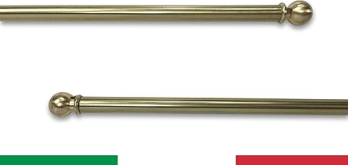 Paire de TIGES Tex Ajustables en Laiton Poli pour Rideau de Verre - Cm. 50-80 - Nail Gallerys