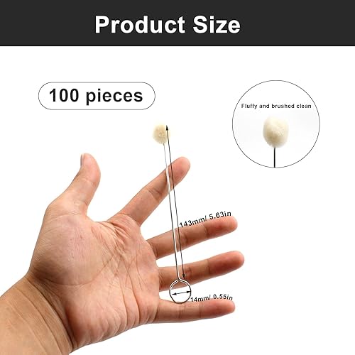 Brosse Bille Laine, LERANXIN 100 Pièces Applicateurs Barbouilleurs Colorier, Barbouilleuses Laine Livré avec Boucle Suspension, Réutilisable, pour Peindre, Coller et Bricoler - Nail Gallerys