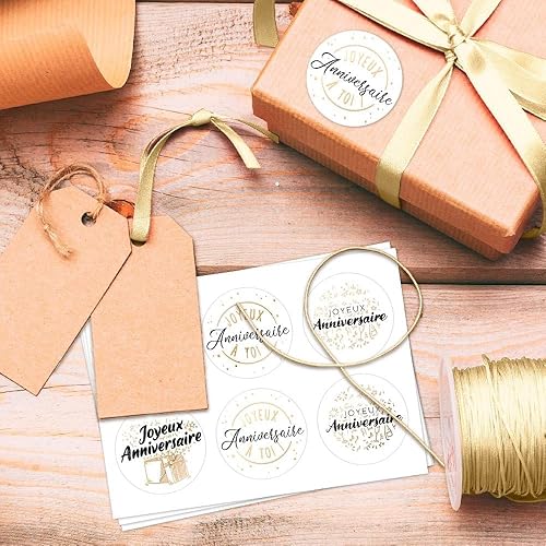 STC - 18 Autocollants Ronds Joyeux Anniversaire - Nail Gallerys