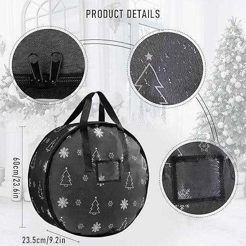 YiYa Sac de Rangement pour Couronne de Noël Étanche Guirlande Conteneur sac Sac de rangement Décoration avec Double Fermeture éclair pour Décoration de Noël Guirlande（Rouge） - Nail Gallerys