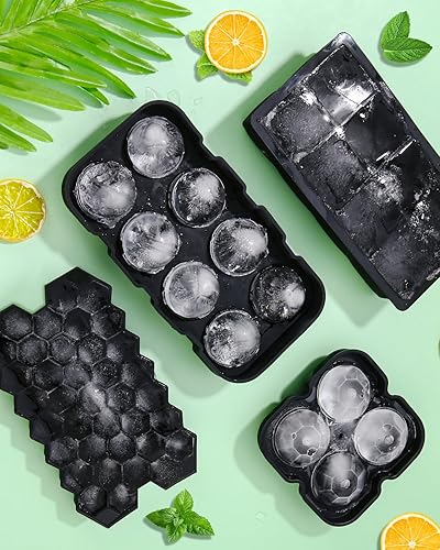 4 Bacs à Glaçons Silicone avec Couvercle, Moule à Glacon Bébé Sans BPA, Moule a Glace avec Entonnoir, Bac Glacon Silicone pour Whisky, Cocktail, Boissons, Bière - Nail Gallerys