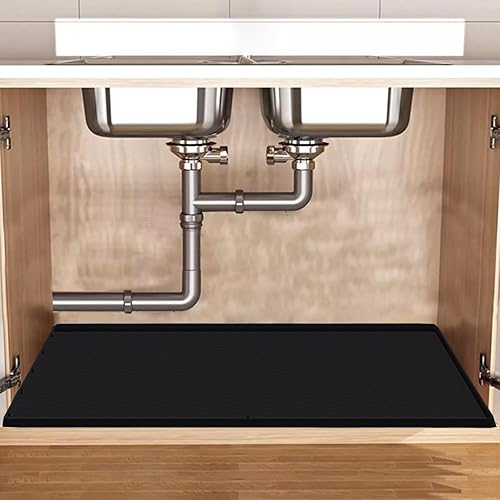 Tapis Sous évier Pour Armoire, Imperméable Et Facile à Nettoyer, Sous Le Bac D'égouttement De L'évier, Doublure De Protection D'armoire En Silicone, Pour Cuisine Salle De Bain (Gris,22*22inch) - Nail Gallerys