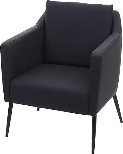 Fauteuil de Salon HWC-H93a, Fauteuil Cocktail Fauteuil Relax Fauteuil - Similicuir Noir - Nail Gallerys