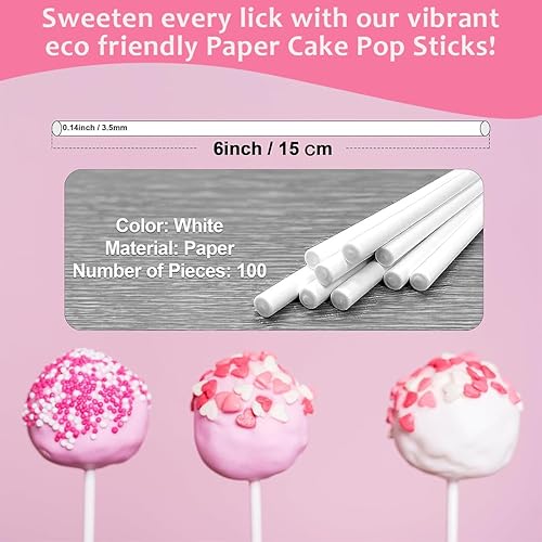 WUSJCOF 100 bâtons pour cake pops 10cm, bâtons de sucette, bâtons de sucette, bâtonnets pour cake pops pour sucettes, gâteaux, desserts et chocolat - Nail Gallerys
