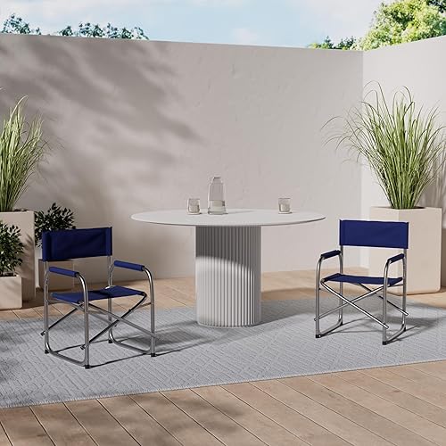 MAGAZZINI COSMA DI COSMA OLIVIERO & C. S.N.C BC807801-BLU Fauteuil de Bureau en Aluminium, Bleu, 55x47x47,5/78 cm - Nail Gallerys