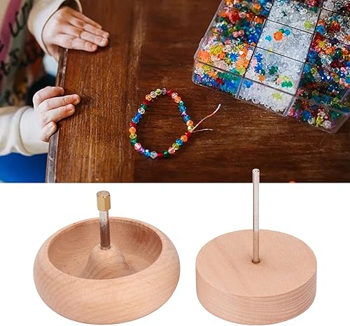 Spinner à Perles en Bois de 10cm, Bol Tournant sans Effort pour la Fabrication de Bracelets et de Bijoux - Nail Gallerys