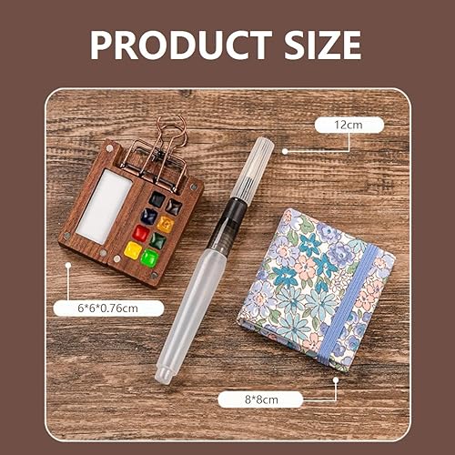 Palette de Carnet de Croquis pour Aquarelle,Portable Nano Palette Watercolor,Pocket Artist Watercolour Travel Set,Mini Palette,Palette en Bois pour Aquarelle,Gouache,Peinture Acrylique - Nail Gallerys