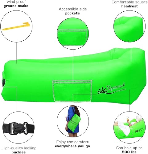 Qdreclod Canapé Hamac Gonflable Air Sofa Matelas Gonflable Rapide Portatif Extérieur avec Tissu Résistant Aux Déchirures, Canapé Imperméable - Nail Gallerys