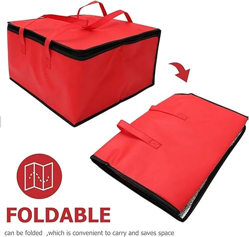 Sac Isotherme Grande capacité pour Pizza, pour Aliments Chauds et froids, réutilisable, avec Fermeture éclair et poignée, glacière pour Traiteur, Chauffe-Plats pour fêtes VKh506 (Black, 50X50X35cm) - Nail Gallerys