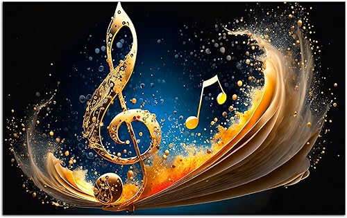 DECLINA, Décoration Murale Tableau Deco Home, Note de Musique pour Salon, Toile 50x30 cm - Nail Gallerys