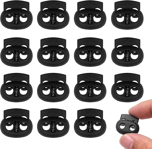 Lot de 15 stoppeurs de cordon à 2 trous, en plastique, bloqueurs de cordon en caoutchouc, serre-cordon, stoppeurs de cordon, toboggans, serrures à ressort, pour cordon, vêtements, paracorde - Nail Gallerys