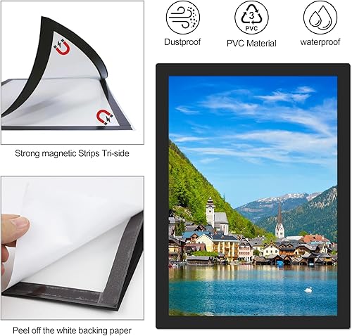 Lot de 8 cadres photo magnétiques A3 - Support photo A3 - Support magnétique puissant pour peintures au diamant, avis, certificats, affiches, documents, photos, cadres magnétiques de réfrigérateur - Nail Gallerys