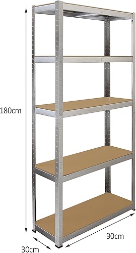 2 étagères robustes de 90 cm et 1 étagère d'angle en acier galvanisé pour garage - Nail Gallerys
