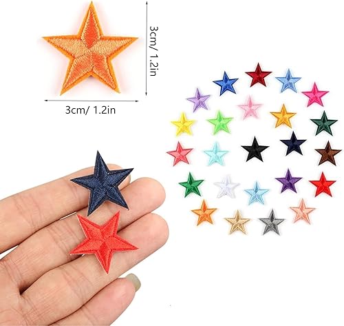 Fenglin-joy Patchs étoile à repasser, 30 pièces de patchs à repasser étoile patchs étoiles brodés Pour t-shirts, jeans, jupes, chapeaux, vêtements - Nail Gallerys
