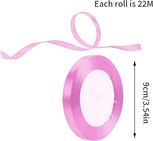 Shengxi 18 Couleurs Ruban Tissu 10mm x 22m Couture Ruban Satin Polyester Ruban Satin Ruban Tissu pour Bricolage Art Ruban Satin pour Décoration de Mariage Rubans de Soie pour Emballage Cadeau - Nail Gallerys