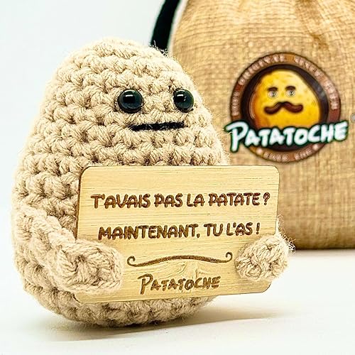 Patatoche® Positive Patate Connectée avec Message Rigolo - Idée Cadeau Femme et Homme : Anniversaire, collègue, Noël, Saint-Valentin | Objet Insolite pour Bureau, Maison, déco - Nail Gallerys