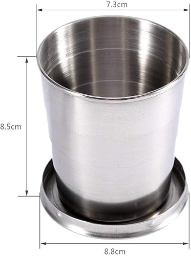 Hominas Tasse Pliable en Acier Inoxydable, Tasse Pliable de Voyage 240 Ml Rétractable Pliante À Café Pliante Portable pour Randonnée Camping Voyage - Nail Gallerys