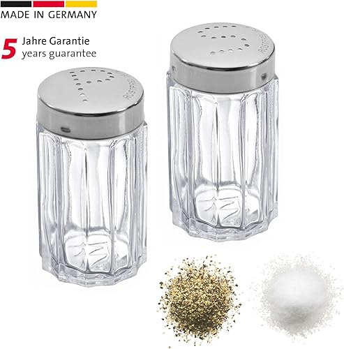 Westmark Salière et poivrière - Contenu : 1 salière et 1 poivrière - Capacité : 50 ml - Verre/acier inoxydable - Traditionnel - Transparent/argenté - 63112270 - Nail Gallerys