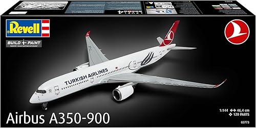 Revell 03773 Airbus A350-900 Turkish Airlines Kit de Maquette en Plastique Non construit/Non Peint à l'échelle 1:144 - Nail Gallerys