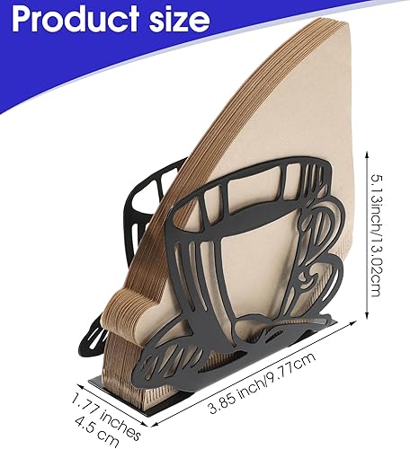 Gjinxi Porte Filtre, Support de rangement de papier pour filtre à café, distributeur de papier à café pour filtres en papier carrés en forme d'éventail, en forme de T, (noir) - Nail Gallerys