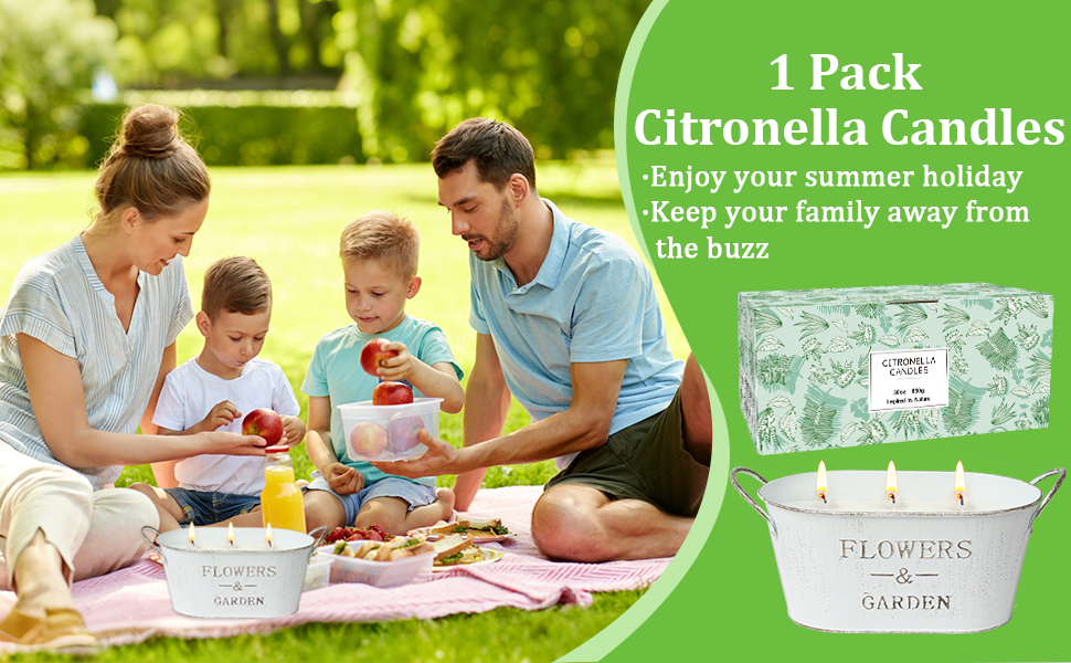Bougies d'extérieur extra larges à la citronnelle