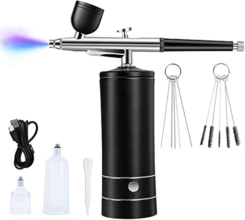 Monaghan 1 SET Kit D'Aérographe Rechargeable Airbrush Compressor Portable Handheld Airbrush Airbrush Set - Nail Gallerys