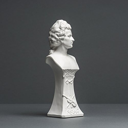 Wolfgang Amadeus Mozart Sculpture en cellulose de haute qualité Fait main en Allemagne Buste blanc 19 cm - Nail Gallerys
