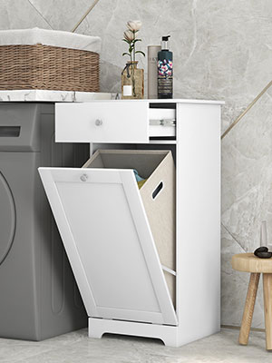 ique tiroir 2 en 1 gain de place astucieux design style moderne blanc