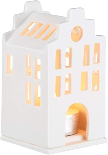 Unbekannt Design - Mini Maison Lumineuse de la Ville - 6 x 6 x 13,5 cm - Blanc - Nail Gallerys
