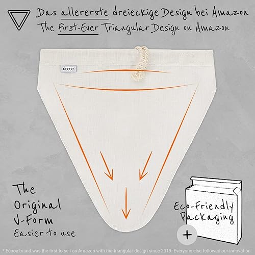 ecooe 1 sac à lait de noix en chanvre naturel - 28 x 30 cm - Pour lait de noix, végétalien, lait d'amande, lait de noisette, chiffon filtrant lavable pour jus de fruits et café - Nail Gallerys