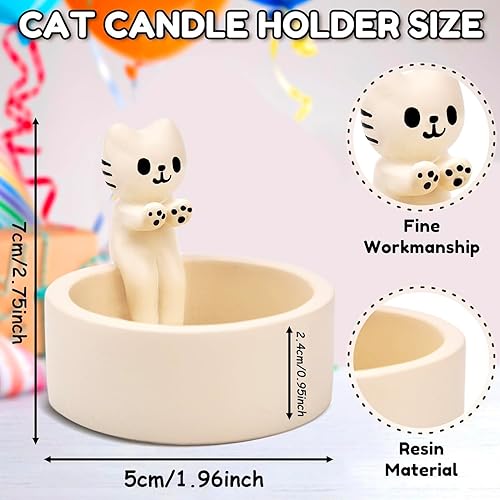 Chat Bougeoir, Bougeoir Chaton de Dessin Animé, Bougeoir Chaton Pattes Chauffantes, Bougeoir en Résine de Chat, Ornements Décoratifs de Bureau for Filles et Femmes, Choix d'amoureux des Chats - Nail Gallerys
