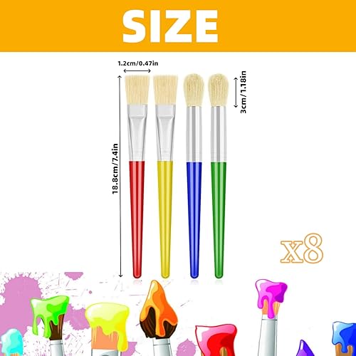 Set de pinceaux pour Enfants, Pinceau Peinture pour débutants, Tout-Petits, Enfants, école, Salle de Classe et Pratique de la Peinture Artistique - Nail Gallerys