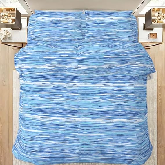 Parure de lit Double en P. Coton – Drap Plat 240 x 195 cm, Drap Housse 180 x 200 + 25 cm, 2 taies d'oreiller 52 x 82 + 15 cm Parure de lit 4 pièces (1) - Nail Gallerys