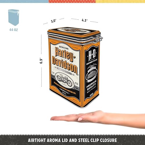 Nostalgic-Art Boîte à café, 1,3 l, Harley-Davidson – Genuine Motorcycles – Idée de cadeau pour motards, récipient avec couvercle aromatique, design vintage - Nail Gallerys