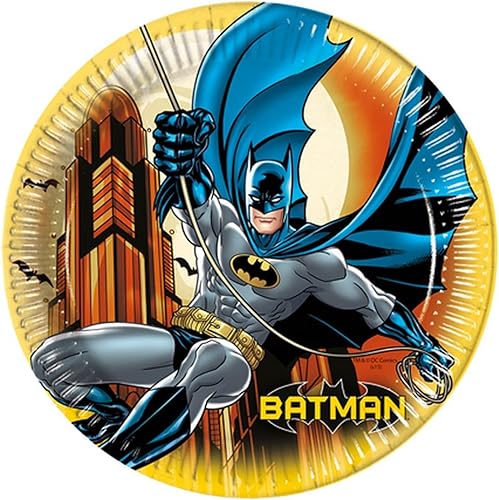 CUCUBA Set de vaisselle pour fête d'anniversaire 8 assiettes + 8 verres thème Batman - Nail Gallerys