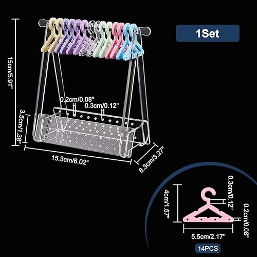 PandaHall Présentoir de boucles d'oreilles 116 trous Boucle d'oreille Cintre Rack Porte-boucles d'oreilles en acrylique avec cintres colorés Organisateur suspendu de boucle d'oreille pour la vente - Nail Gallerys