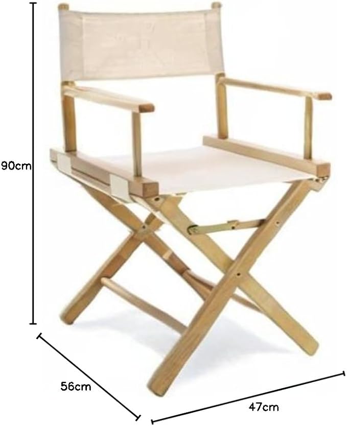 ArredaSi Regista P Chaise de metteur en scène en bois naturel et tissu écru - Nail Gallerys