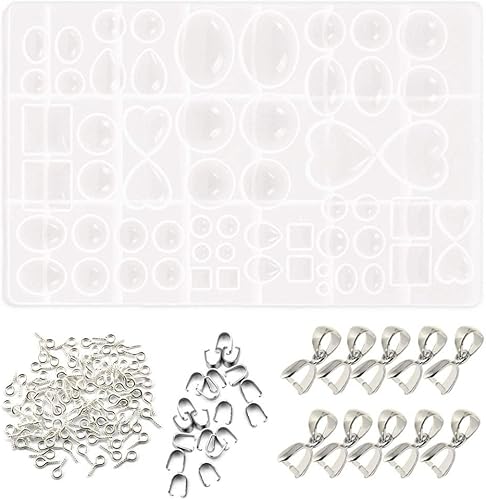 Nsiwem Moule Silicone pour Bijoux en Résine - Moule de Pendentif Epoxy, Goutte d'eau avec L'outil de Fabrication pour Bijoux - Nail Gallerys