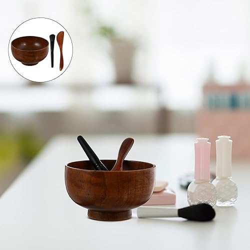 FOMIYES 2 Ensembles Bol De En Bois D'argile Aztèque Bol De Beauté Outils De Accessoires Brosse Pour Le Cosmétique - Nail Gallerys