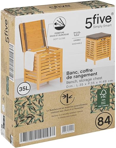 5 five simply smart Banc de Rangement Bambou - Nail Gallerys
