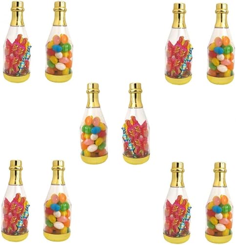 10 Pièces Mini Bouteilles De Champagne, Boîte en Forme De Bouteille De Champagne Boîte À Bonbons Transparente en Plastique Boîte D' De Cadeaux De Fête pour Mariage Baby Shower, Noël - Nail Gallerys
