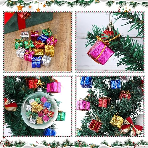 JIEYAO 30pcs Petits Coffrets Cadeaux Sapin de Noël, Mini Coffrets Cadeaux Pendentif Décoration Sapin de Noël Paquet Cadeau Décoratif Décoration Sapin de Noël Pendentif Sapin de Noël Miniature - Nail Gallerys