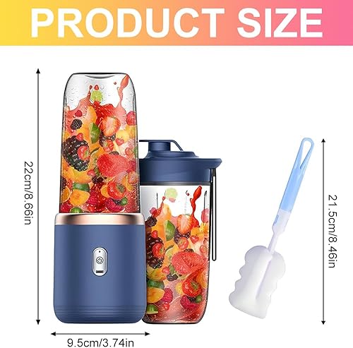 Blender Portable, Afenau 400ML Smoothie Mixer avec brosse et gobelet de rechange, Chargement USB Mixeur Portable, Mini Blender Smoothie pour Milkshakes, Jus de Fruits, Smoothies (Rose) - Nail Gallerys