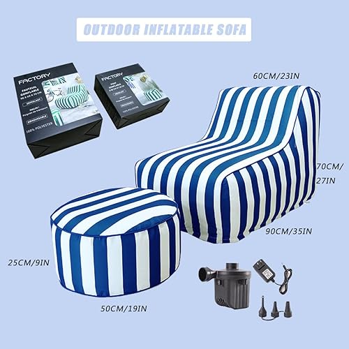 FUNNYBSG Chaise Longue Gonflable avec Coussin de Pied Gonflable, flotteurs de Piscine Portables, canapé Paresseux, Chaise de Sac d'air, Coussin de Couchage Gonflable pour Festivals de Musique,Green - Nail Gallerys