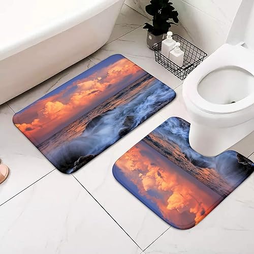 QRFASFZO Lot de 3 Tapis de Bain et Tapis de Bain Doux en Microfibre antidérapant,Absorbant l'eau,pour Douche,Baignoire et WC,Magnifique Motif sans Couture avec de Jolis Papillons aquarelles. - Nail Gallerys