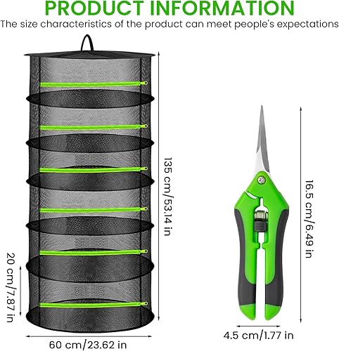 Filet De Sechage, 6 Couches Filet Sechage Herbe, 120 * 60 cm Filet De Séchage pour Plantes, Séchage D'herbes Séchoir À Herbes À Suspendre avec Fermetures À Glissière, Séchoir À Herbes Et À Fleurs - Nail Gallerys