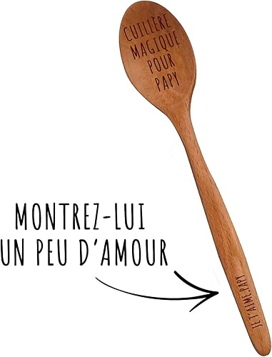 FR Cadeau d'anniversaire Papy - Cuillière en Bois pour Grand-père - Cadeaux et accessoires de fête d'anniversaire - Nail Gallerys